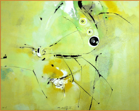 Motýl - akryl na plátně - 80 x 100 cm - 2009 - 59000,-Kč 